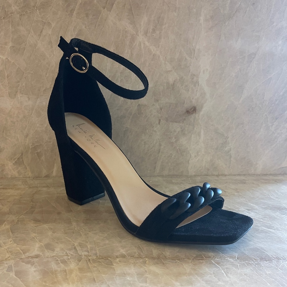 Nicole Miller Carina Black Heels Ankle Strap